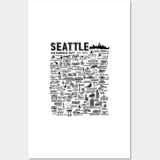 Seattle Map Art Posters and Art